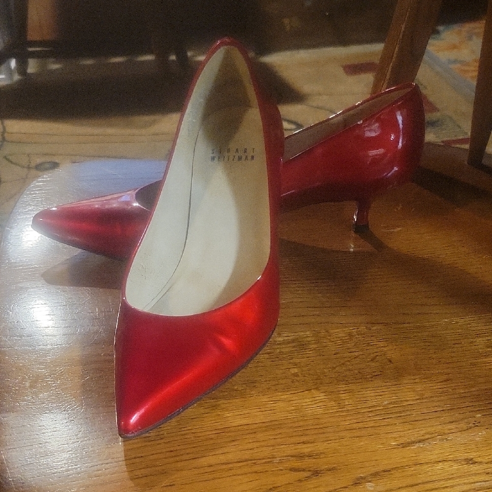 Stuart Weitzman Shiny Red Heels